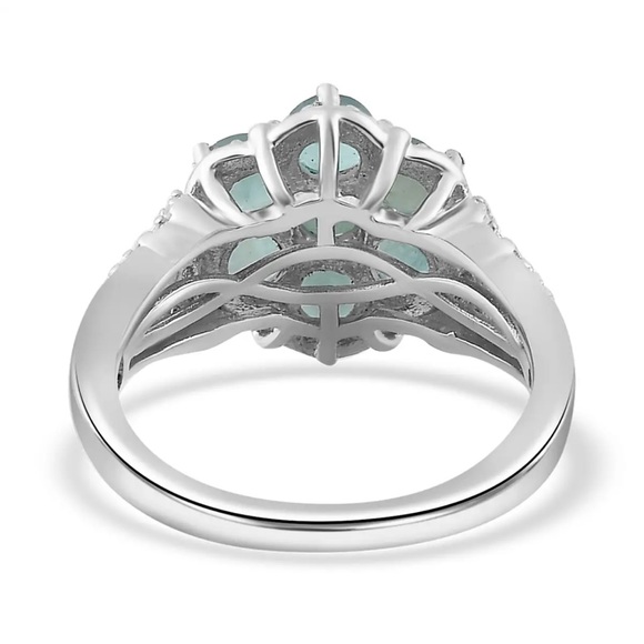 Premium, Rare, Grandidierite, White Zircon Floral Ring.  NWT - Picture 5 of 8